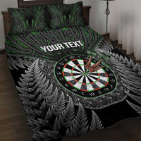 Personalised New Zealand Darts Quilt Bed Set Dartboard Maori Fern Puhoro Art