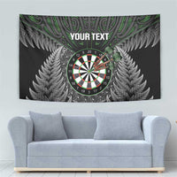 Personalised New Zealand Darts Tapestry Dartboard Maori Fern Puhoro Art