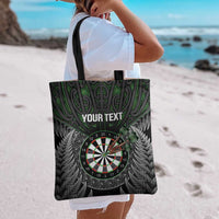 Personalised New Zealand Darts Tote Bag Dartboard Maori Fern Puhoro Art - Polynesian Pride