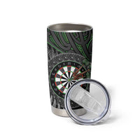 Personalised New Zealand Darts Tumbler Cup Dartboard Maori Fern Puhoro Art