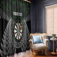 Personalised New Zealand Darts Window Curtain Dartboard Maori Fern Puhoro Art