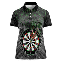 Personalised New Zealand Darts Women Polo Shirt Dartboard Maori Fern Puhoro Art