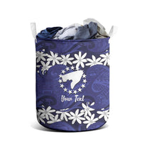 Personalised Cook Islands Pukapuka Laundry Basket Tiare Maori Polynesian Waves Tattoo