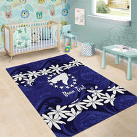 Personalised Cook Islands Pukapuka Area Rug Tiare Maori Polynesian Waves Tattoo