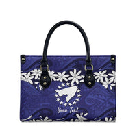 Personalised Cook Islands Pukapuka Leather Bag Tiare Maori Polynesian Waves Tattoo