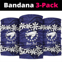 Personalised Cook Islands Pukapuka Neck Gaiter Tiare Maori Polynesian Waves Tattoo LT14 package One Size: 25*50cm Blue - Polynesian Pride