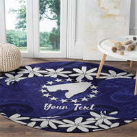 Personalised Cook Islands Pukapuka Round Carpet Tiare Maori Polynesian Waves Tattoo