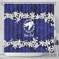 Personalised Cook Islands Pukapuka Shower Curtain Tiare Maori Polynesian Waves Tattoo