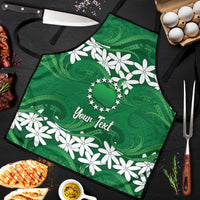 Personalised Cook Islands Rarotonga Apron Tiare Maori Polynesian Waves Tattoo
