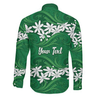 Personalised Cook Islands Rarotonga Family Matching Mermaid Dress and Hawaiian Shirt Tiare Maori Polynesian Waves Tattoo