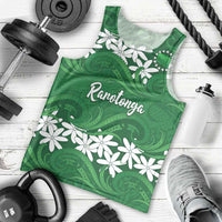 Personalised Cook Islands Rarotonga Men Tank Top Tiare Maori Polynesian Waves Tattoo