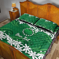 Personalised Cook Islands Rarotonga Quilt Bed Set Tiare Maori Polynesian Waves Tattoo