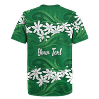 Personalised Cook Islands Rarotonga Rugby Jersey Tiare Maori Polynesian Waves Tattoo