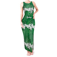 Personalised Cook Islands Rarotonga Tank Maxi Dress Tiare Maori Polynesian Waves Tattoo