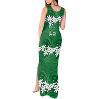 Personalised Cook Islands Rarotonga Tank Maxi Dress Tiare Maori Polynesian Waves Tattoo