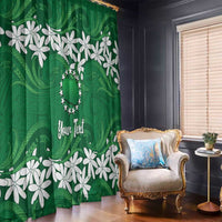 Personalised Cook Islands Rarotonga Window Curtain Tiare Maori Polynesian Waves Tattoo