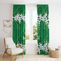 Personalised Cook Islands Rarotonga Window Curtain Tiare Maori Polynesian Waves Tattoo