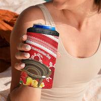 Kingdom Of Tonga Emancipation Day 4 in 1 Can Cooler Tumbler Tongan Ngatu With Kumete Red