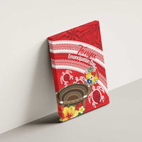 Kingdom Of Tonga Emancipation Day Canvas Wall Art Tongan Ngatu With Kumete Red