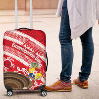 Kingdom Of Tonga Emancipation Day Luggage Cover Tongan Ngatu With Kumete Red
