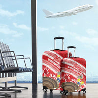 Kingdom Of Tonga Emancipation Day Luggage Cover Tongan Ngatu With Kumete Red