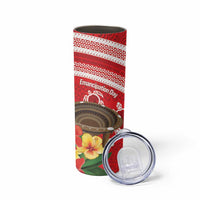 Kingdom Of Tonga Emancipation Day Skinny Tumbler Tongan Ngatu With Kumete Red