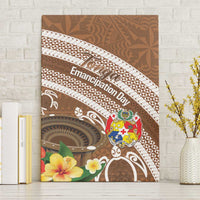 Kingdom Of Tonga Emancipation Day Canvas Wall Art Tongan Ngatu With Kumete Brown