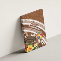 Kingdom Of Tonga Emancipation Day Canvas Wall Art Tongan Ngatu With Kumete Brown