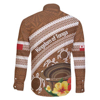 Kingdom Of Tonga Emancipation Day Family Matching Short Sleeve Bodycon Dress and Hawaiian Shirt Tongan Ngatu With Kumete Brown