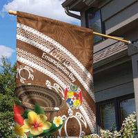 Kingdom Of Tonga Emancipation Day Garden Flag Tongan Ngatu With Kumete Brown