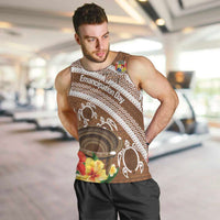 Kingdom Of Tonga Emancipation Day Men Tank Top Tongan Ngatu With Kumete Brown
