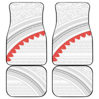 Tonga White Sunday Car Mats Heilala Flowers Tongan Ngatu Pattern