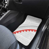 Tonga White Sunday Car Mats Heilala Flowers Tongan Ngatu Pattern