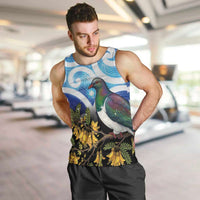 Kekeru New Zealand Matariki Men Tank Top Kukupa Kowhai Maori New Year Blue Version LT14 Blue - Polynesian Pride
