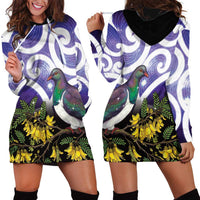 Kekeru New Zealand Matariki Hoodie Dress Kukupa Kowhai Maori New Year Purple Version