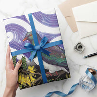 Kekeru New Zealand Matariki Wrapping Paper Kukupa Kowhai Maori New Year Purple Version
