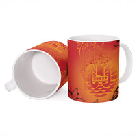 French Polynesia Manta Ray Tattoo Ceramic Mug Tahiti Hahalua Tiare Maori Gradient Style LT14 - Polynesian Pride