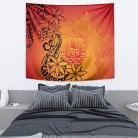 French Polynesia Manta Ray Tattoo Tapestry Tahiti Hahalua Tiare Maori Gradient Style LT14 - Polynesian Pride