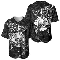 French Polynesia Manta Ray Tattoo Baseball Jersey Tahiti Hahalua Turtle Shark Black Color LT14 - Polynesian Pride