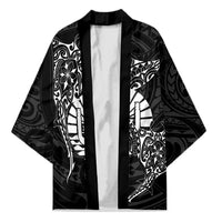 French Polynesia Manta Ray Tattoo Kimono Tahiti Hahalua Turtle Shark Black Color