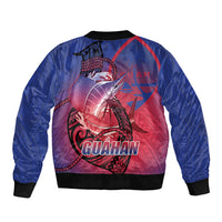 Guam Blue Marlin Fishing Bomber Jacket Guahan Fish Hook Tattoo LT14 - Polynesian Pride