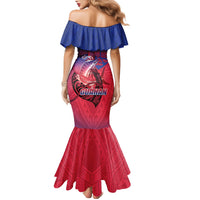 Guam Blue Marlin Fishing Family Matching Mermaid Dress and Hawaiian Shirt Guahan Fish Hook Tattoo