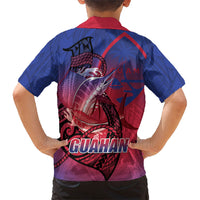 Guam Blue Marlin Fishing Family Matching Puletasi and Hawaiian Shirt Guahan Fish Hook Tattoo