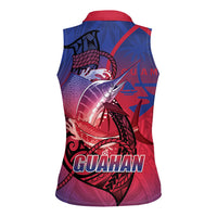 Guam Blue Marlin Fishing Women Sleeveless Polo Shirt Guahan Fish Hook Tattoo LT14 - Polynesian Pride