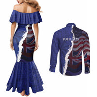 Personalized Hawaii Statehood Day Couples Matching Mermaid Dress and Long Sleeve Button Shirt 66th Anniversary - Polynesian Pride