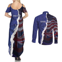 Personalized Hawaii Statehood Day Couples Matching Summer Maxi Dress and Long Sleeve Button Shirt 66th Anniversary - Polynesian Pride