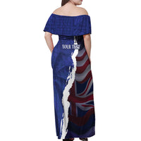 Personalized Hawaii Statehood Day Off Shoulder Maxi Dress 66th Anniversary LT14 - Polynesian Pride