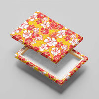 Yellow Hawaii Hibiscus Canvas Wall Art Tropical Flowers Seamless Pattern - Polynesian Pride