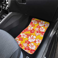 Yellow Hawaii Hibiscus Car Mats Tropical Flowers Seamless Pattern - Polynesian Pride