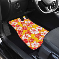 Yellow Hawaii Hibiscus Car Mats Tropical Flowers Seamless Pattern - Polynesian Pride
